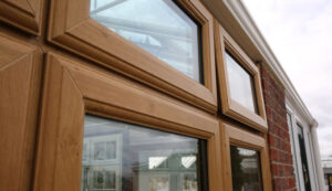 wood grain effect UPVC windows