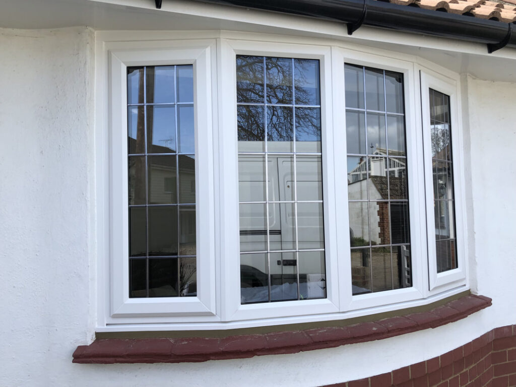 white leaded windows