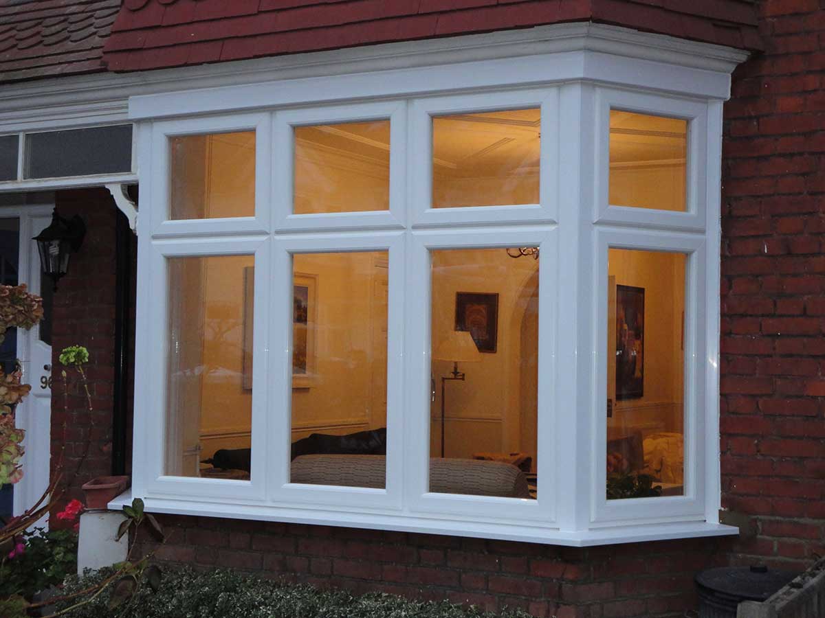 white upvc bay windows