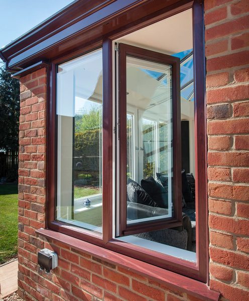 brown double glazed windows