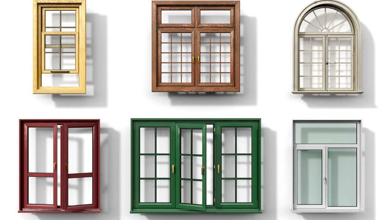 coloured upvc double glazed windows