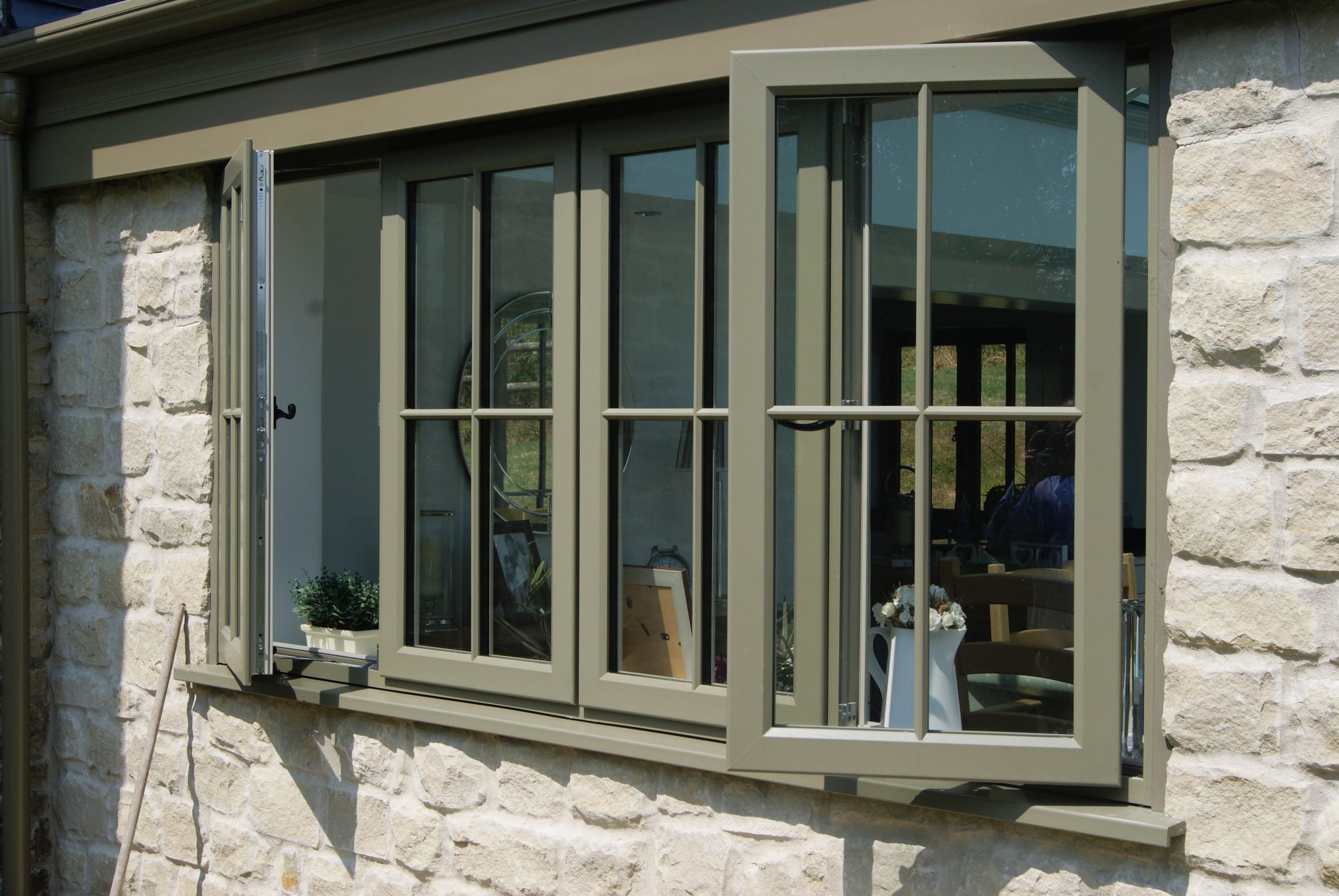 dark green double glazed upvc windows